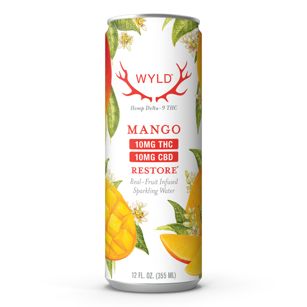 Mango THC:CBD Sparkling Water | Restore - Wyld 10mg THC
