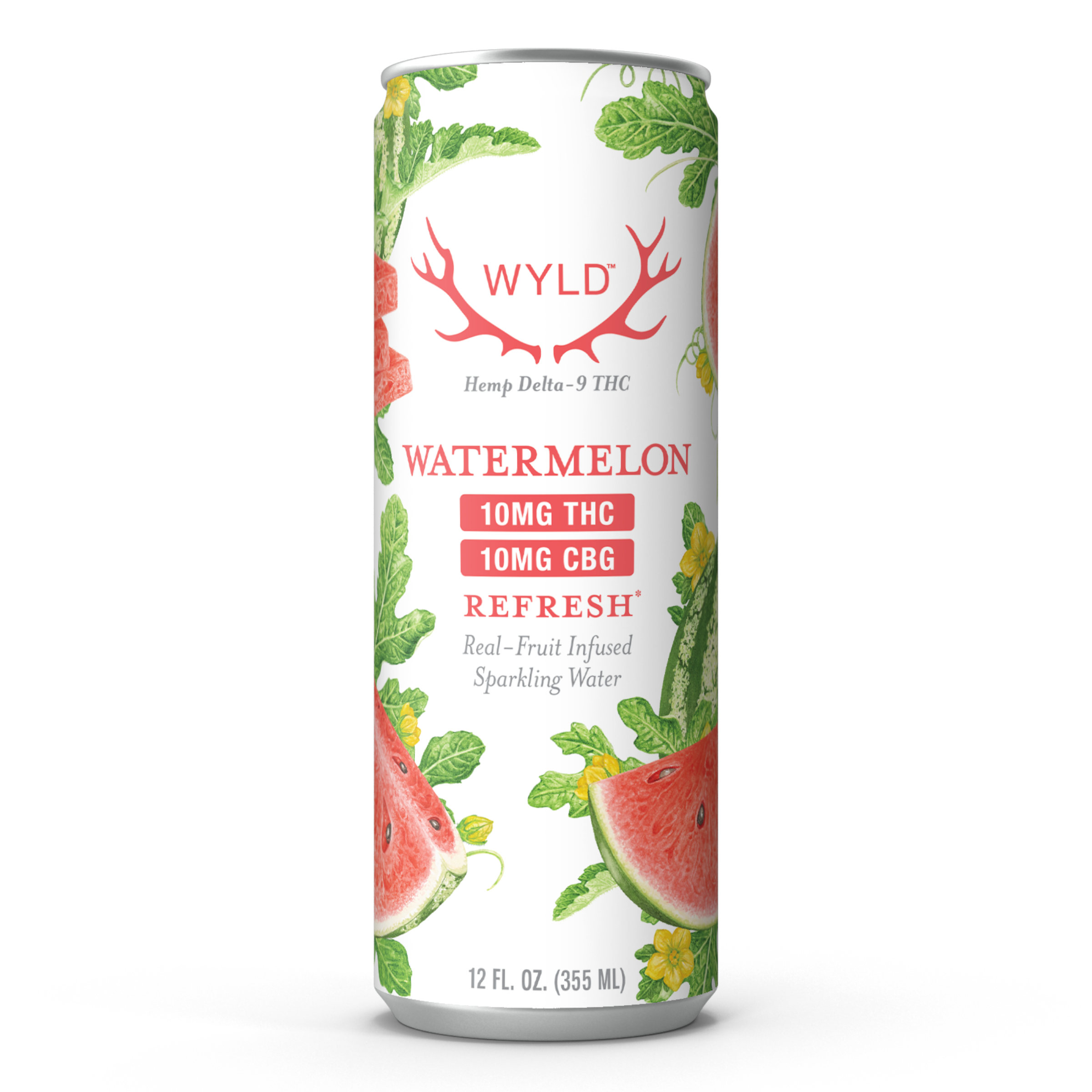Watermelon THC:CBG Sparkling Water | Refresh - Wyld 10mg THC