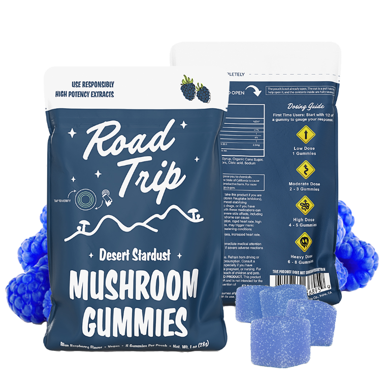Desert Stardust Blue Raspberry Mushroom Gummies by Road Trip