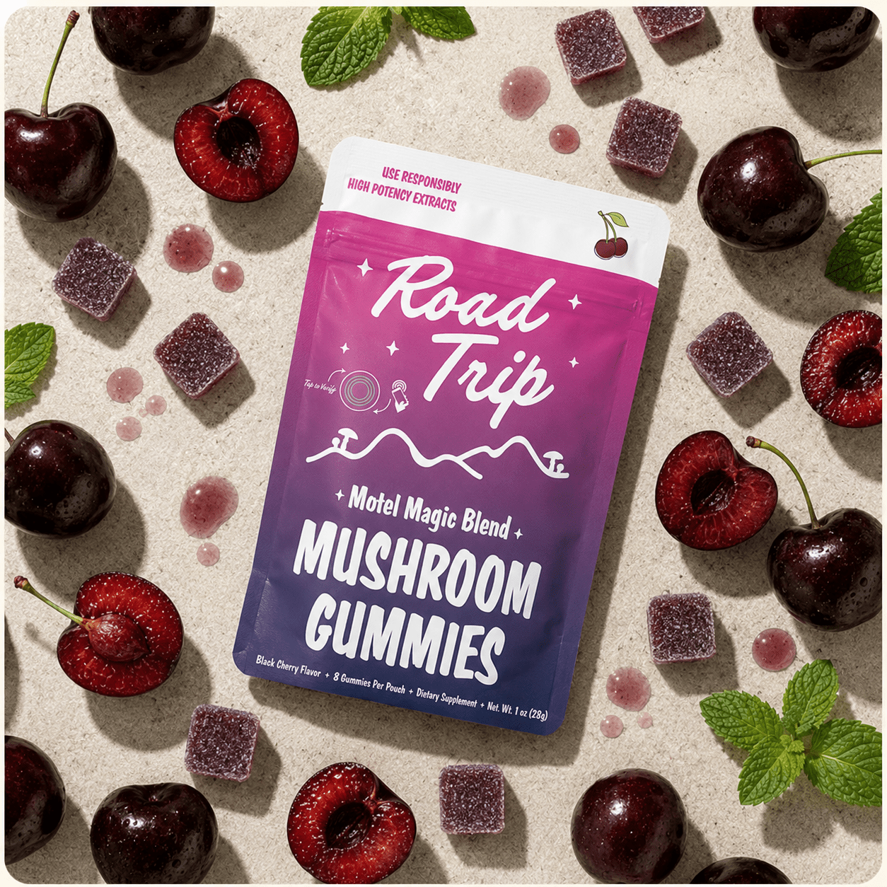 Motel Magic Mushroom Gummies - Black Cherry - Smoke Shop Go