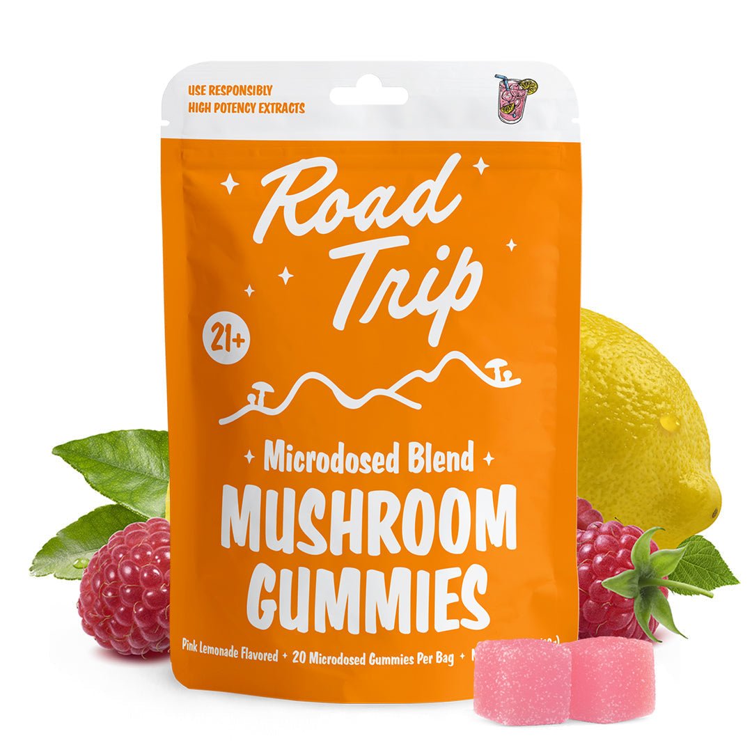 Road Trip - MICRODOSED Gummies + Functional Mushrooms - Pink Lemonade - Smoke Shop Go